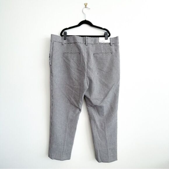 Ann Taylor The Ankle In Devin Fit Cropped Pants Houndstooth Black White Women 14 - Picture 3 of 12